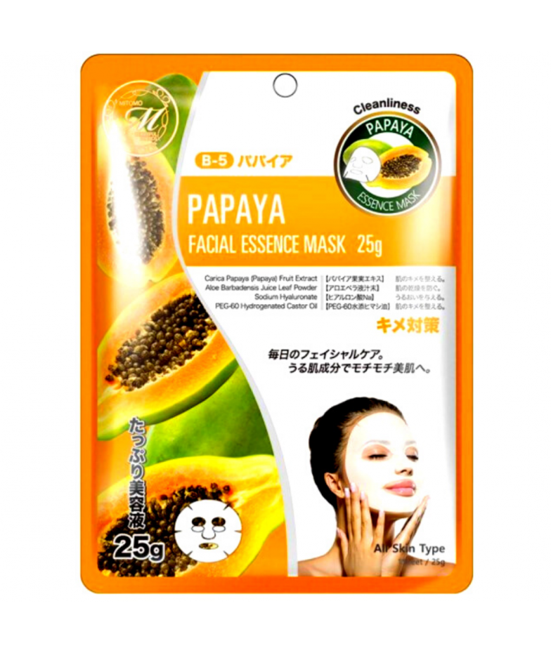 ОТБЕЛИВАЮЩАЯ ТКАНЕВАЯ МАСКА С ЭССЕНЦИЕЙ ПАПАЙЯ PAPAYA essence mask