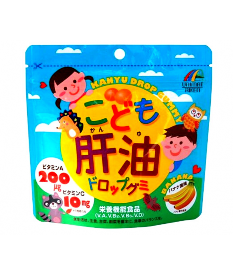 ДЕТСКИЙ РЫБИЙ ЖИР В ЖЕВАТЕЛЬНОМ МАРМЕЛАДЕ UNIMAT RIKEN СО ВКУСОМ БАНАНА