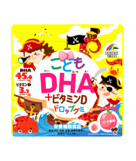 ДЕТСКИЕ ЖЕВАТЕЛЬНЫЕ ДРАЖЕ С ОМЕГА-3, ВИТАМИНОМ D И ВКУСОМ ПЕРСИКА  UNIMAT RIKEN DROP GUMMY DHA, VITAMIN D
