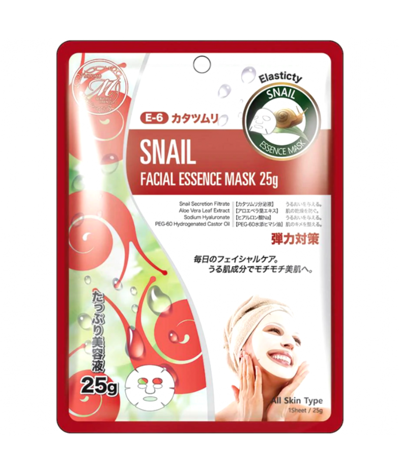 ТКАНЕВАЯ МАСКА ДЛЯ ухода за лицом МУЦИН УЛИТКИ (25г) SNAIL  ESSENCE MASK