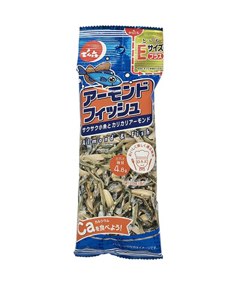 СНЕК ИЗ СУШЁНЫХ МОРЕПРОДУКТОВ И МИНДАЛЯ (28г)  DENROKU ALMOND & FISH